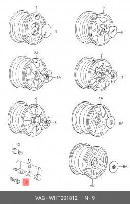 VAG болт колесный WHT 001 812 VAG