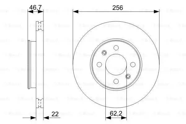 Kia Rio 05-11/ Verna 06-/i20 1.4(VIN) диск тормозной перед 256x22 0 986 479 367 BOSCH