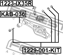 Болт с эксцентриком ремкомплект 1229-001-KIT FEBEST