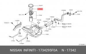 ПРОКЛАДКА/SEAL 1734295F0A NISSAN INFINITI