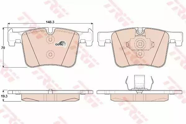 BMW X3 колодки передние дисковые к-т под датчик GIC266 GDB1942 TRW