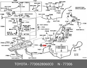 Lexus LX 570 ручка открывания лючка б/б 77306-28060-C0 TOYOTA