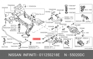 Nissan Pathfinder болт заднего рычага 01125S218E NISSAN INFINITI