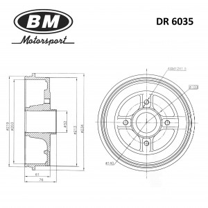 Nissan Micra III 03-10/Note 06-> барабан тормозной DR6035 BM MOTORSPORT