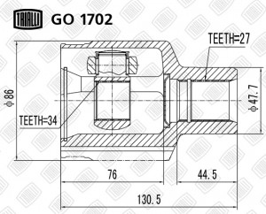 Ssangyoung Kyron/Actyon 6-11 шрус внутренний GO 1702 TRIALLI