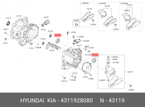 Hyundai Accent, Elantra, Getz, Matrix сальник привода КПП левый 4311928080 HYUNDAI KIA