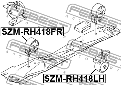 ПОДУШКА ДВИГАТЕЛЯ ПЕРЕДНЯЯ SZM-RH418FR FEBEST