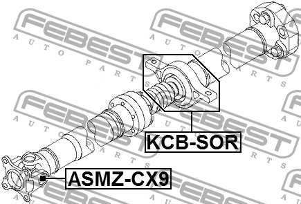 Kia Sorento 09-, SANTA FE 10-12 подшипник подвесной кардана KCB-SOR FEBEST