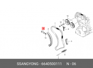 SS Kyron 2.0 D/Rexton 2.7D/Actyon new 2.0 бензин гидронатяжитель цепи ГРМ 6640500111 SSANG YONG