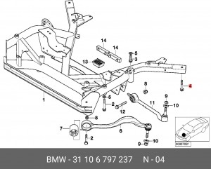 BMW болт крепления верхнего рычага 31 10 6 797 237 BMW