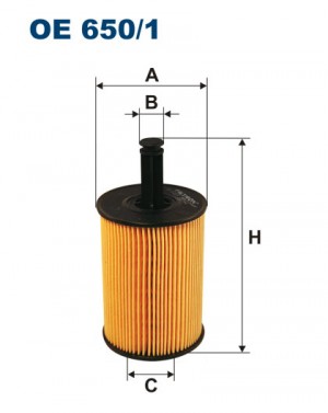 VAG T4, T5 1.9-2.5TDI Фильтр масляный OE 650/1 FILTRON