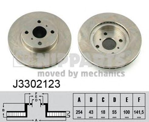 Toyota Raum диск тормозной передний J3302123 H B JAKOPARTS NIPPARTS