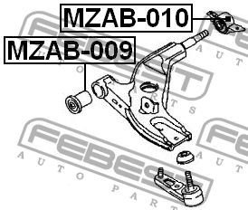 Mazda 323 94-98 Сайлетблок задний переднего рычага MZAB-010 FEBEST