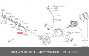 Nissan NP300 Шпилька заднего колеса 40222-A0800 NISSAN INFINITI