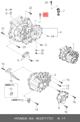 Kia Spectra Щуп масляный КПП 0K24717721 HYUNDAI KIA