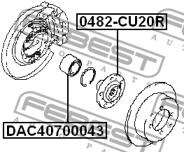 Mitsubishi Chariot подшипник ступицы зад. DAC40700043 FEBEST