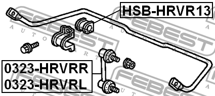 Honda HR-V Втулка стабилизатора заднего HSB-HRVR13 FEBEST