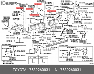 Toyota LC клипса крепления молдинга серая 75392-60031 TOYOTA