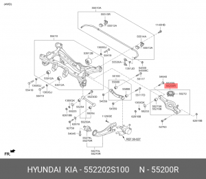 Рычаг подвески (Рычаг задний пpавый (нижний)) 552202S100 HYUNDAI KIA