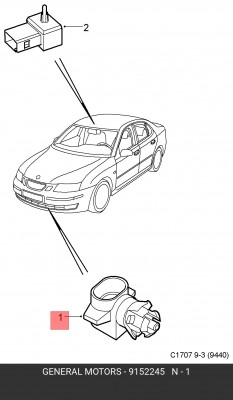 Opel Astra J - датчик температуры окружающей среды 9152245 GENERAL MOTORS