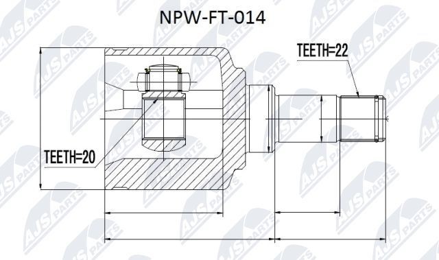 Fiat Albea ШРУС внутренний NPWFT014 NTY