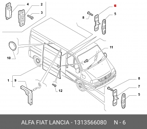 Fiat Ducato 244 направляющий ролик сдвижной двери 1313566080 FIAT