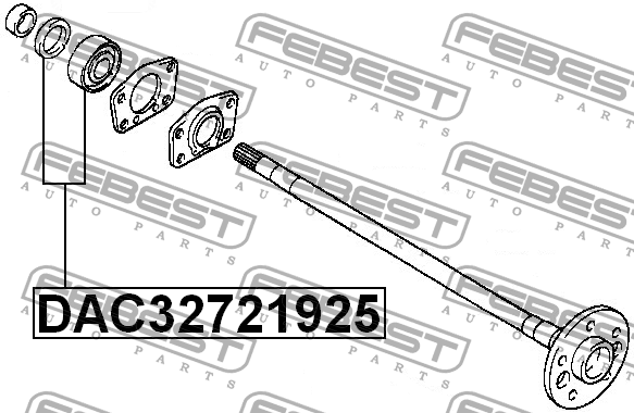 Toyota Cami ,Sparky J100E/J102E/J122 E 1999-2005 подшипник полуоси р/комплект DAC32721925 FEBEST