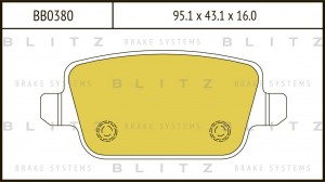 Ford Kuga 08-13, Mondeo 07- Колодки задние BB0380 BLITZ