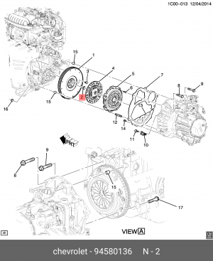 Chevrolet Aveo 1.2 SOHC/Daewoo Matiz/ Подшипник коленвала (маховика)26*10*8 94580136 GENERAL MOTORS