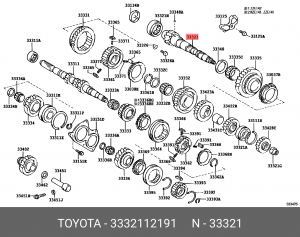 Toyota Corolla вторичный вал 33321-12191 TOYOTA