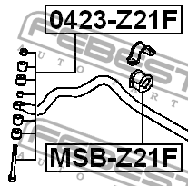 Mitsubishi Colt Z21A-Z28A 02- стойка переднего стабилизатора 0423-Z21F FEBEST
