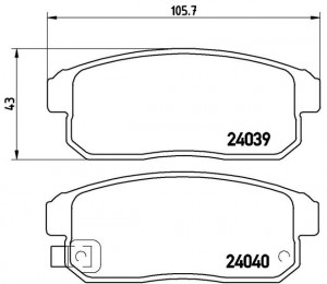 MAZDA RX 8 2.6 10.03-06.12 Колодки торм.зад. P49035 BREMBO