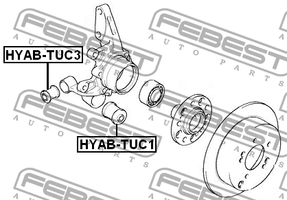 Hyundai Tucson/Sportage 04-09 сайлентблок зад поперчн рычагов в цапфу 4 шт/авто HYAB-TUC3 FEBEST
