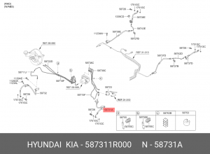 Hyundai Solaris, Kia Rio 12-16 Шланг тормозной передний левый 587311R000 HYUNDAI KIA