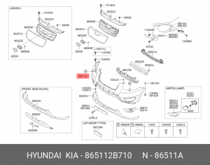 Hyundai SantaFe 06 Бампер передний верх. часть 865112B710 HYUNDAI KIA