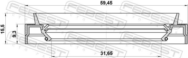 Nissan Сальник привода (33x59x9,3x15,5) 95JES-33590915X FEBEST