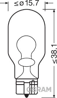 W16W 12V-16W (W2,1x9,5d) стеклянный цоколь 921 OSRAM