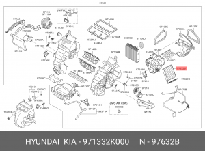 Kia Soul 09-14 фильтр салона 97133-2K000 HYUNDAI KIA
