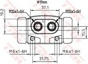 Hyundai Accent до 99г цилиндр тормозной задний  лев BWD292 TRW