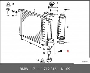 Резьбовая пробка 17 11 1 712 816 BMW