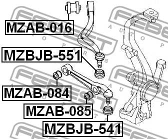 Mazda 6  пыльник шаровой MZBJB-551 FEBEST