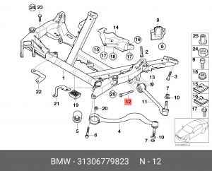 BMW болт крепления рычага к подрамнику 31 30 6 779 823 BMW