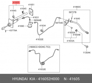 Hyundai Elantra HD 6-12/i30 6-12 /ceed 06-11 цилиндр сцепления главный 416052H000 HYUNDAI KIA
