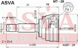 Mitsubishi galant, legnum ea#a 4g93 шрус наружный MT-29 ASVA