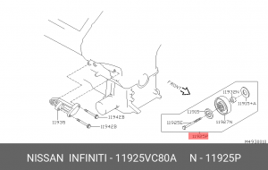 Nissan Navara, Pathfinder R51 ролик нятяжной ремня ГУРа 11925-VC80A NISSAN INFINITI