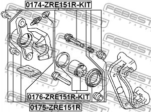 Honda CRV III комплект направляющих суппорта на 1 суппорт 0174-ZRE151R-KIT FEBEST