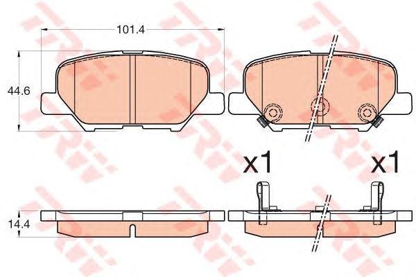 Mitsubishi OUTLANDER 12-, ASX 12-, MAZDA 6 12- колодки задние дисковые GDB3583 TRW