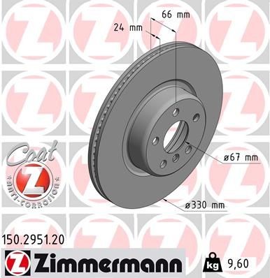 BMW X3 17- Диск тормозной передний 150295120 ZIMMERMANN