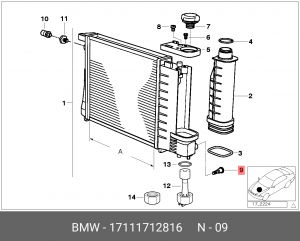 Резьбовая пробка 17 11 1 712 816 BMW