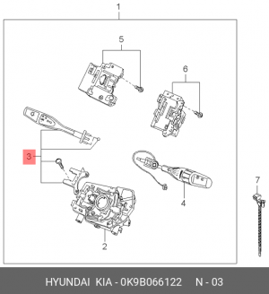 Kia Sportage 00 Подрулевой переключатель света 0K9B066122 HYUNDAI KIA
